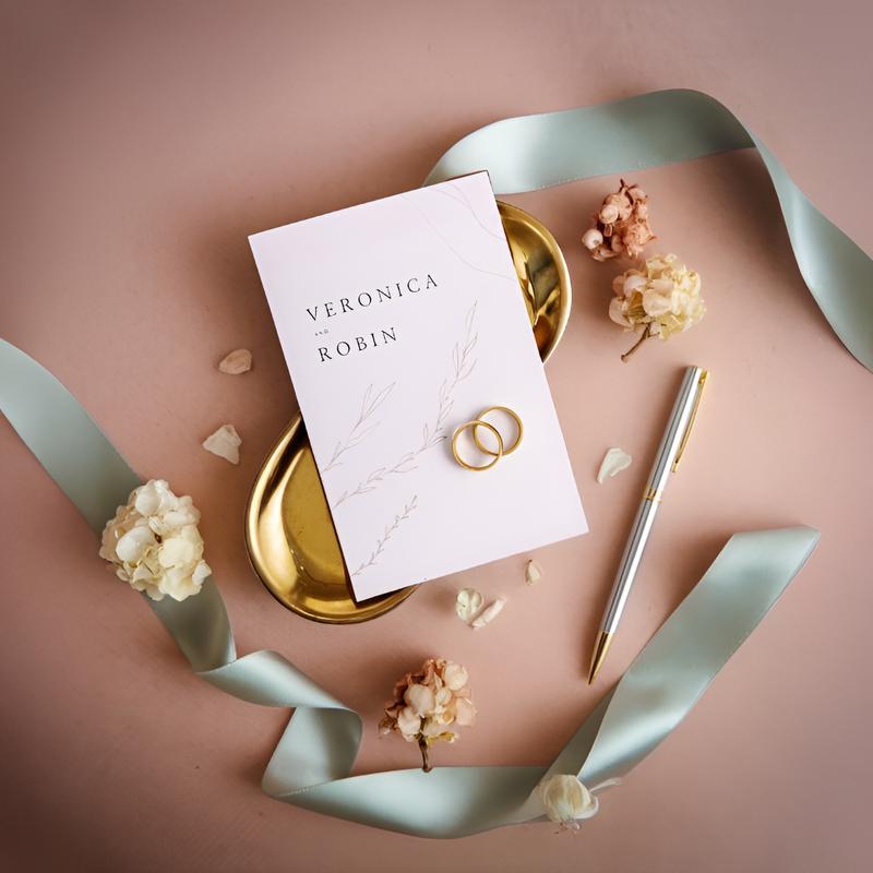 Flat Lay: Hochzeitskarte (Nachher)