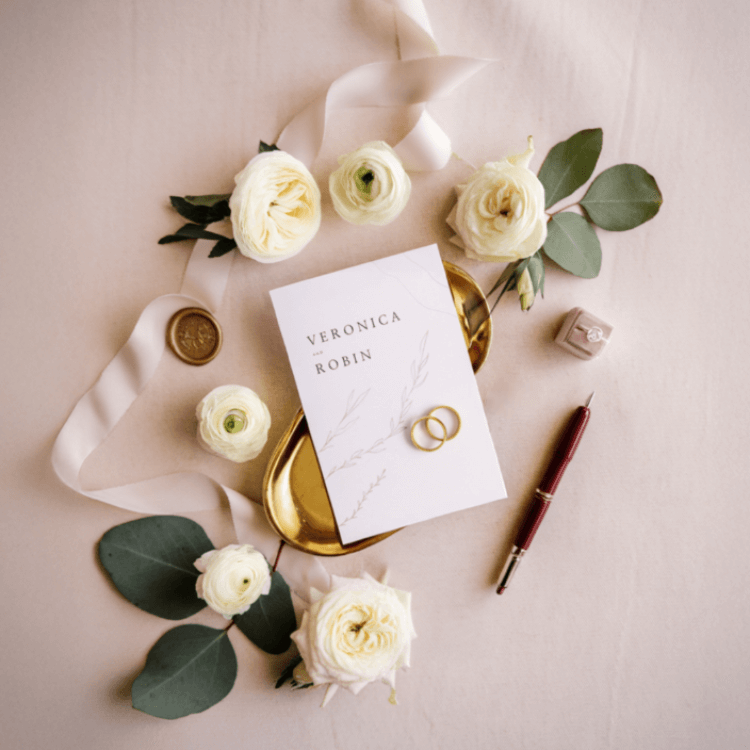 Flat Lay: Hochzeitskarte (Nachher)