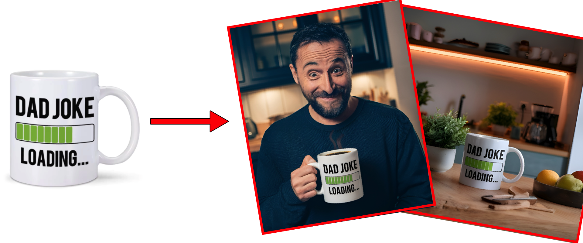 KI-generiertes Produktbild eines Kaffeebechers für den E-Commerce